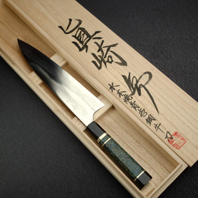真崎作 Blue 1 水本燒牛刀 240mm 附瘤木握柄與非洲紫檀木鞘