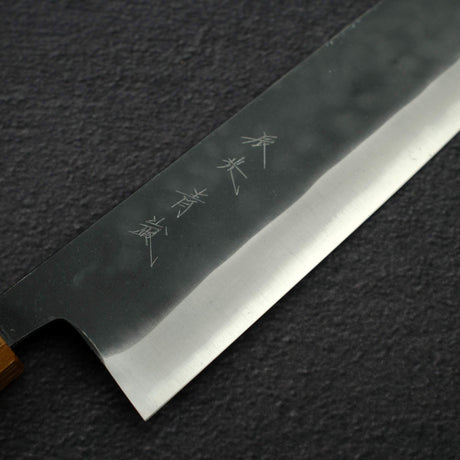 加茂詞朗 青紙超級鋼 黑打 切付 牛刀 240mm