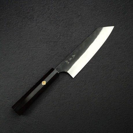 加藤義實 白鋼二號 大馬士革 梨地 文化刀 180mm