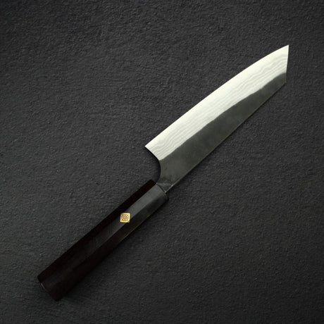 加藤義實 白鋼二號 大馬士革 梨地 文化刀 180mm