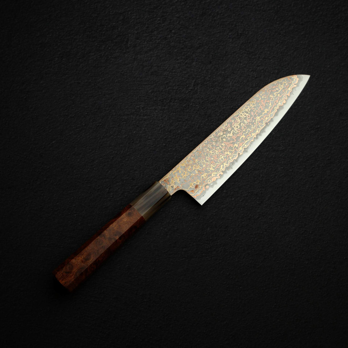 Hatsukokoro Hinotori V-Toku 2 Santoku 180mm Rainbow Damascus finish