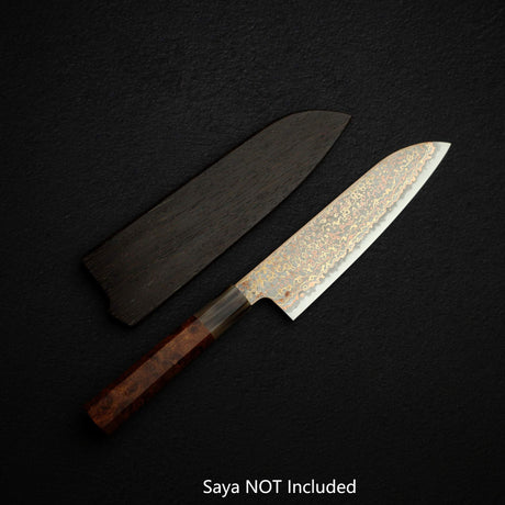Hatsukokoro Hinotori V-Toku 2 Santoku 180mm Rainbow Damascus finish