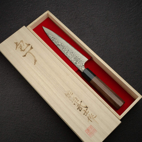 佐治武士 SG2鋼 / SG2粉末高速鋼 黑 大馬士革 小刀 / 蔬果刀 150mm