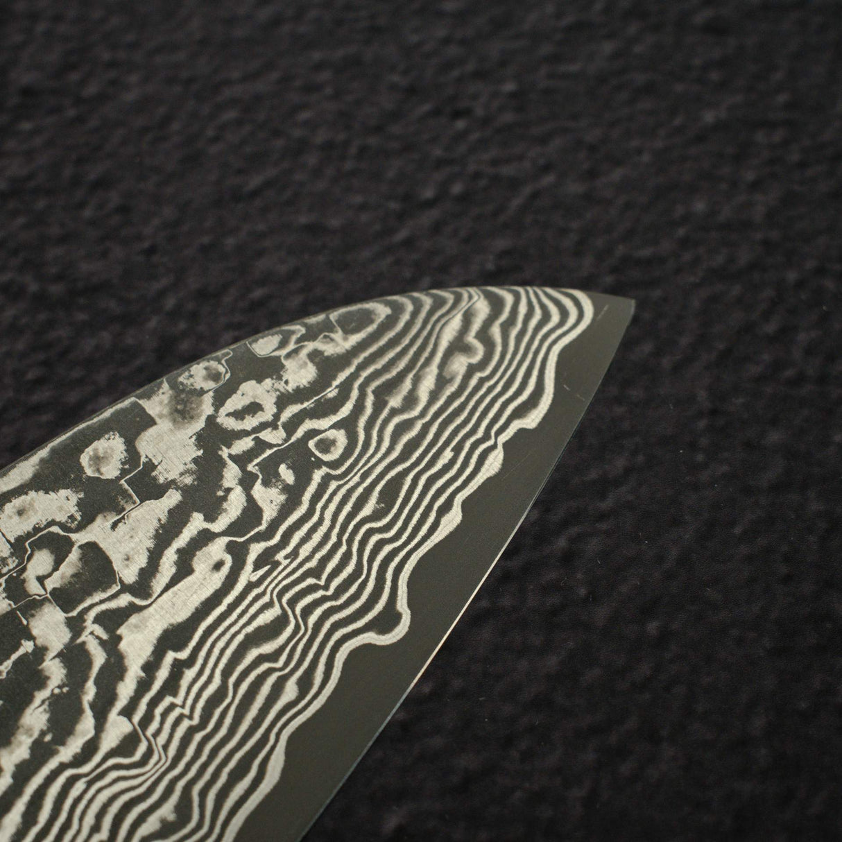 Takeshi Saji SG2 Black Damascus Santoku 180mm Birchwood Handle