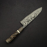 Takeshi Saji SG2 Black Damascus Santoku 180mm Birchwood Handle