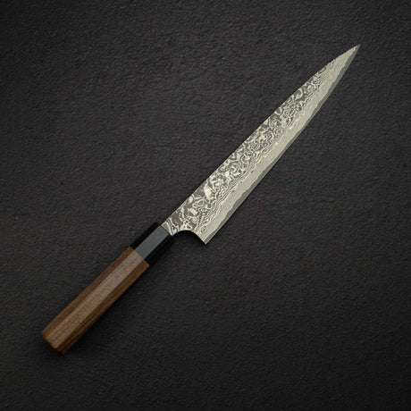 Takeshi Saji SG2 Black Damascus Sujihiki 240mm Rosewood Handle