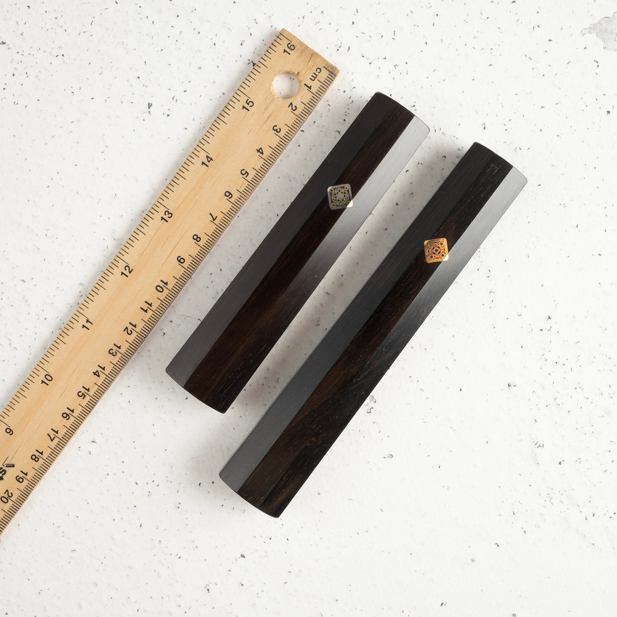 Ebony with Square Mosaic Pin Silm Octagonal WA Handle