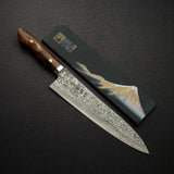 Tanaka R2 Damascus Gyuto 240mm with Ironwood Western Handle w/ Guard