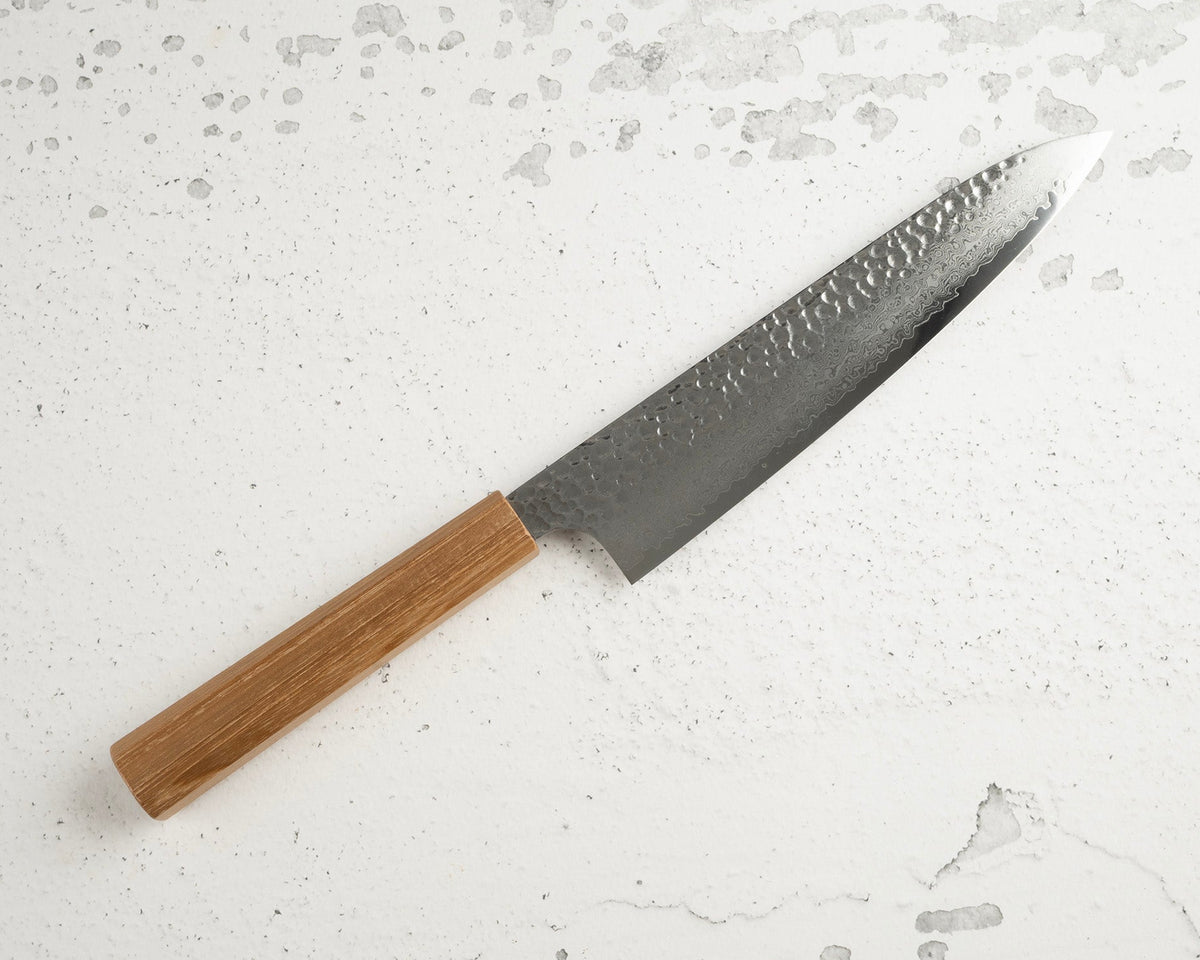 八角柄 Teak Mono handle mounted on knife