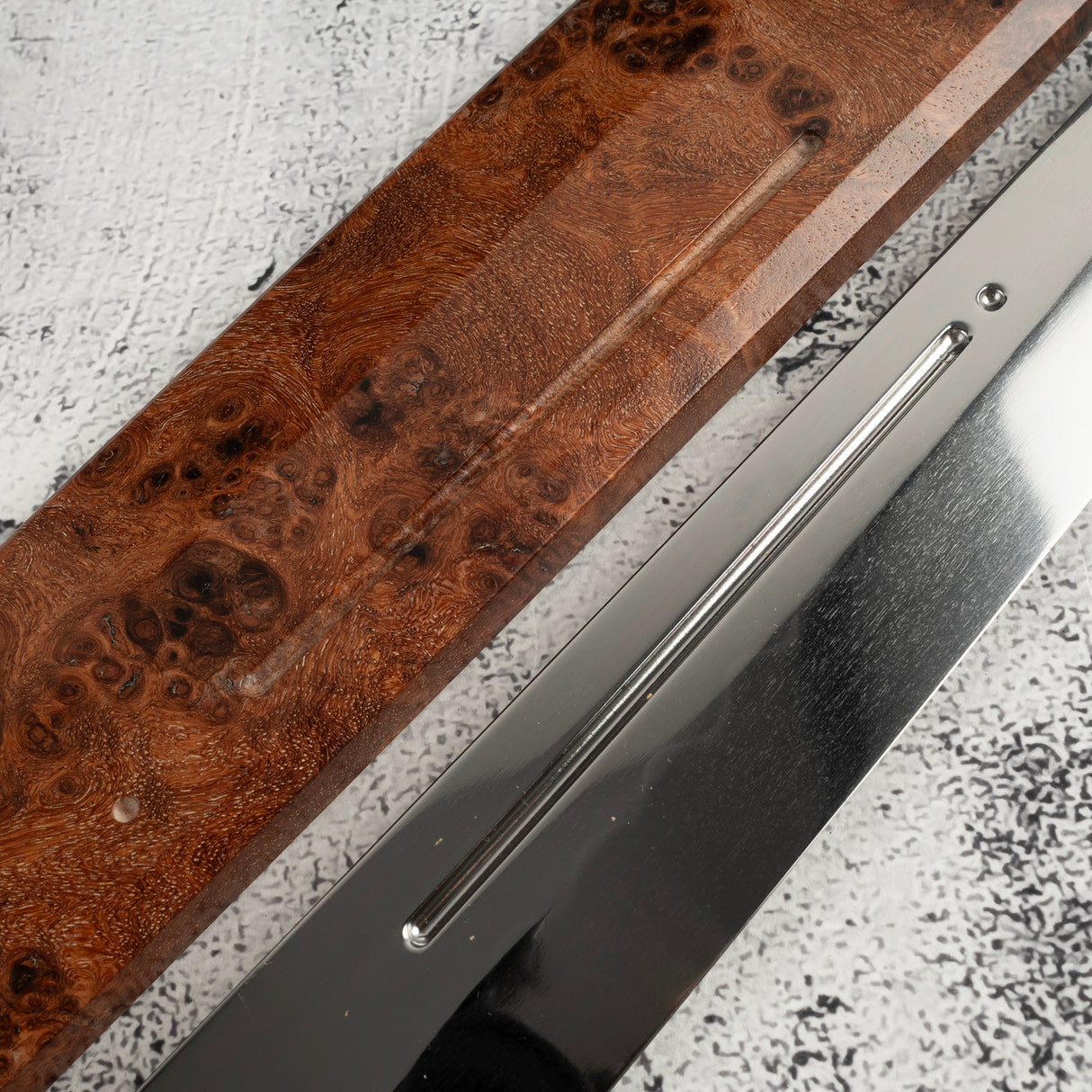 Exotic: Yoshikazu Ikeda Blue #1 Mizu-Honyaki K-tip Yanagiba 300mm with Blood Groove