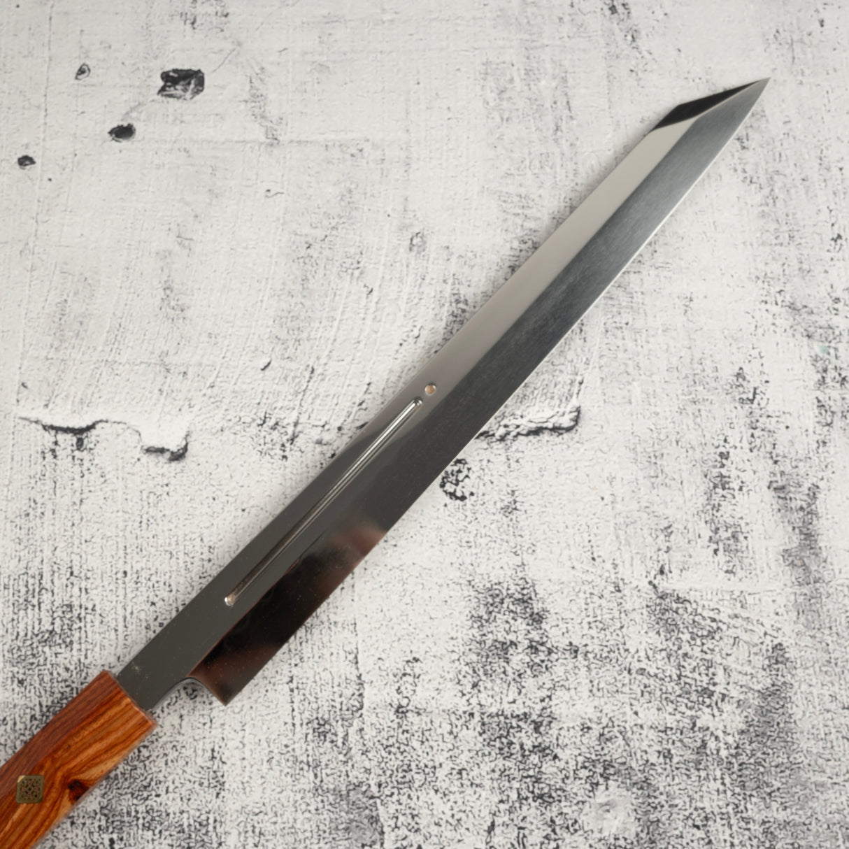 Exotic: Yoshikazu Ikeda Blue #1 Mizu-Honyaki K-tip Yanagiba 300mm with Blood Groove Pau Rosa Set