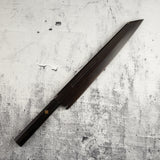 Exotic: Yoshikazu Ikeda Blue #1 Mizu-Honyaki K-tip Yanagiba 300mm with Blood Groove Ebony Set