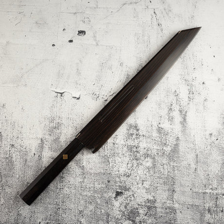 珍稀：池田義一 Blue #1 水本燒K型柳刃300mm 血槽烏木套裝