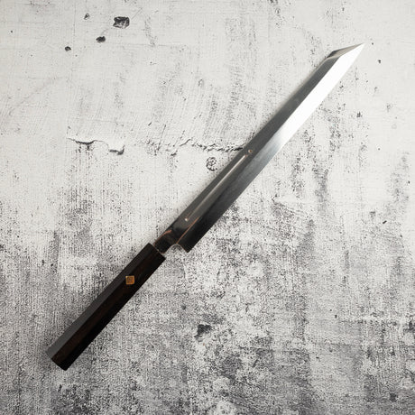 珍稀：池田義一 Blue #1 水本燒K型柳刃300mm 血槽烏木套裝