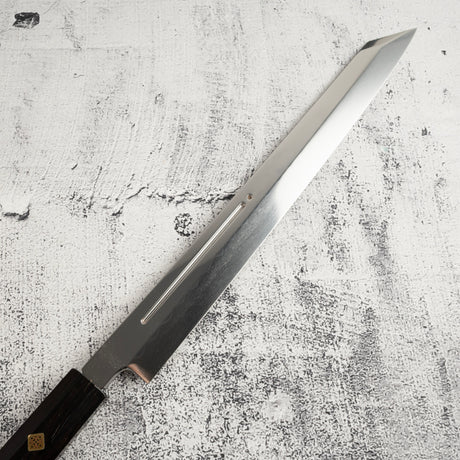 珍稀：池田義一 Blue #1 水本燒K型柳刃300mm 血槽烏木套裝