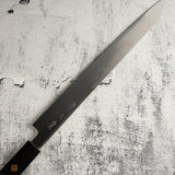 Exotic: Yoshikazu Ikeda Blue #1 Mizu-Honyaki K-tip Yanagiba 300mm with Blood Groove Ebony Set