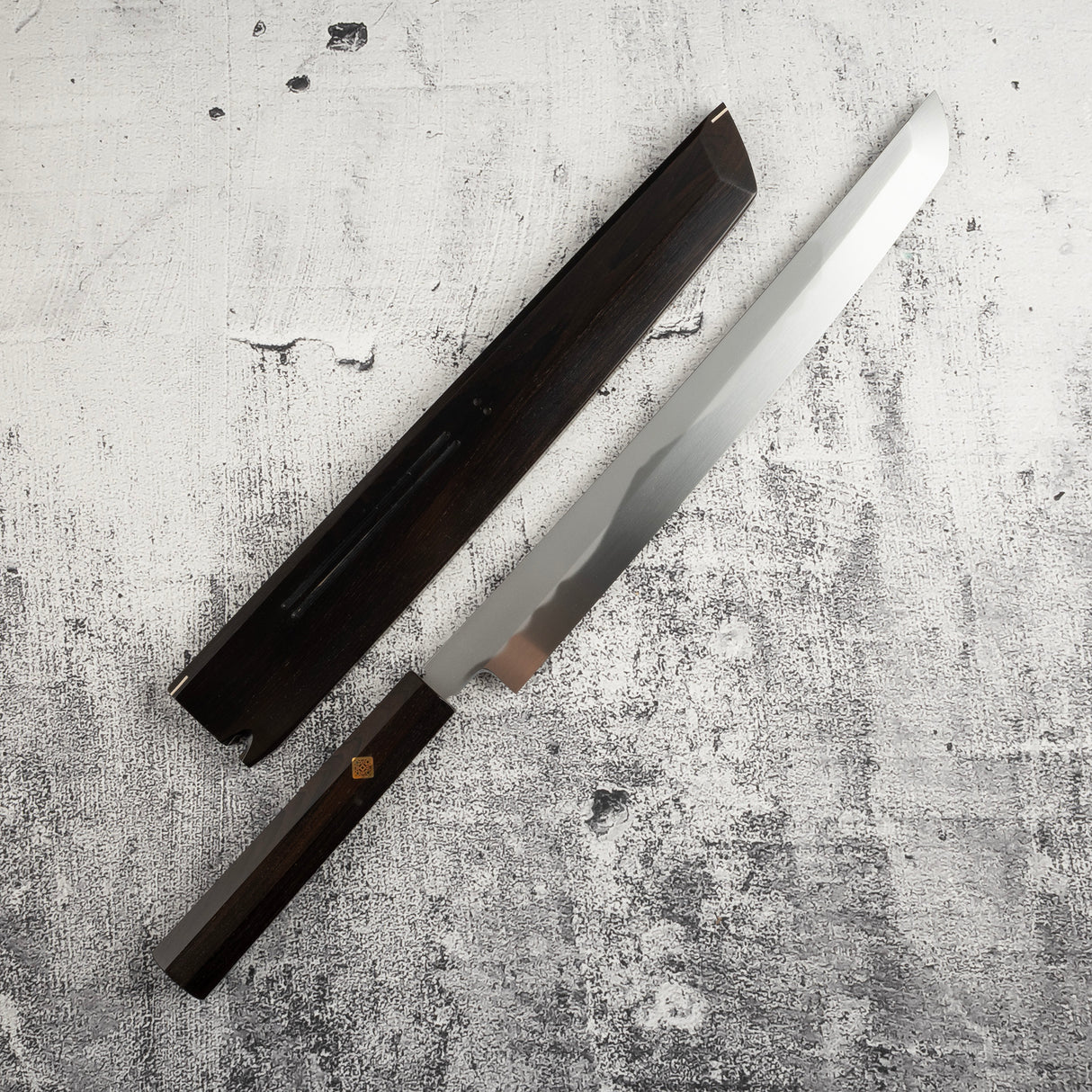 Exotic: Yoshikazu Ikeda Honyaki Mt. Fuji Hamon Sakimaru Takohiki 300mm Hand Sharpened Kasumi Finish