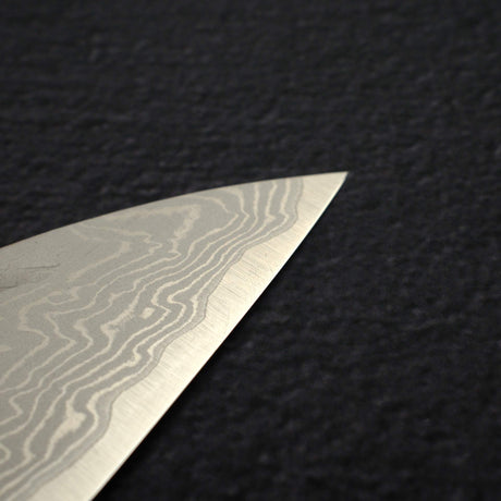 Nigara VG10 Damascus Tsuchime Gyuto 210mm Black Chacate Handle
