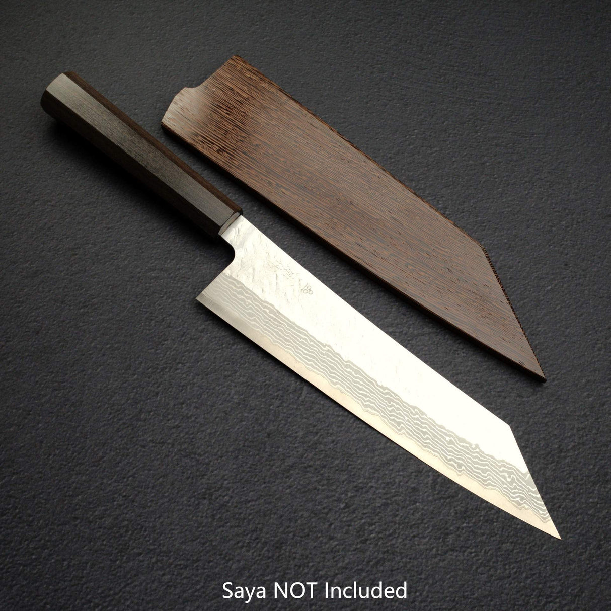 Nigara VG10 Damascus Tsuchime K-tip Gyuto 240mm Black Chacate Handle