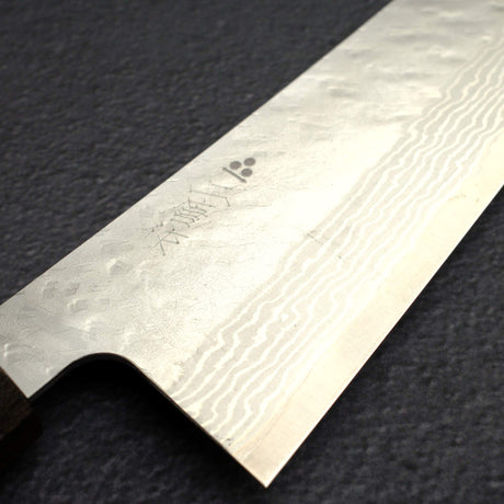 Nigara VG10 Damascus Tsuchime K-tip Gyuto 240mm Black Chacate Handle