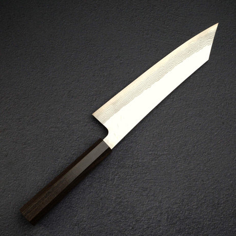 Nigara VG10 Damascus Tsuchime K-tip Gyuto 240mm Black Chacate Handle