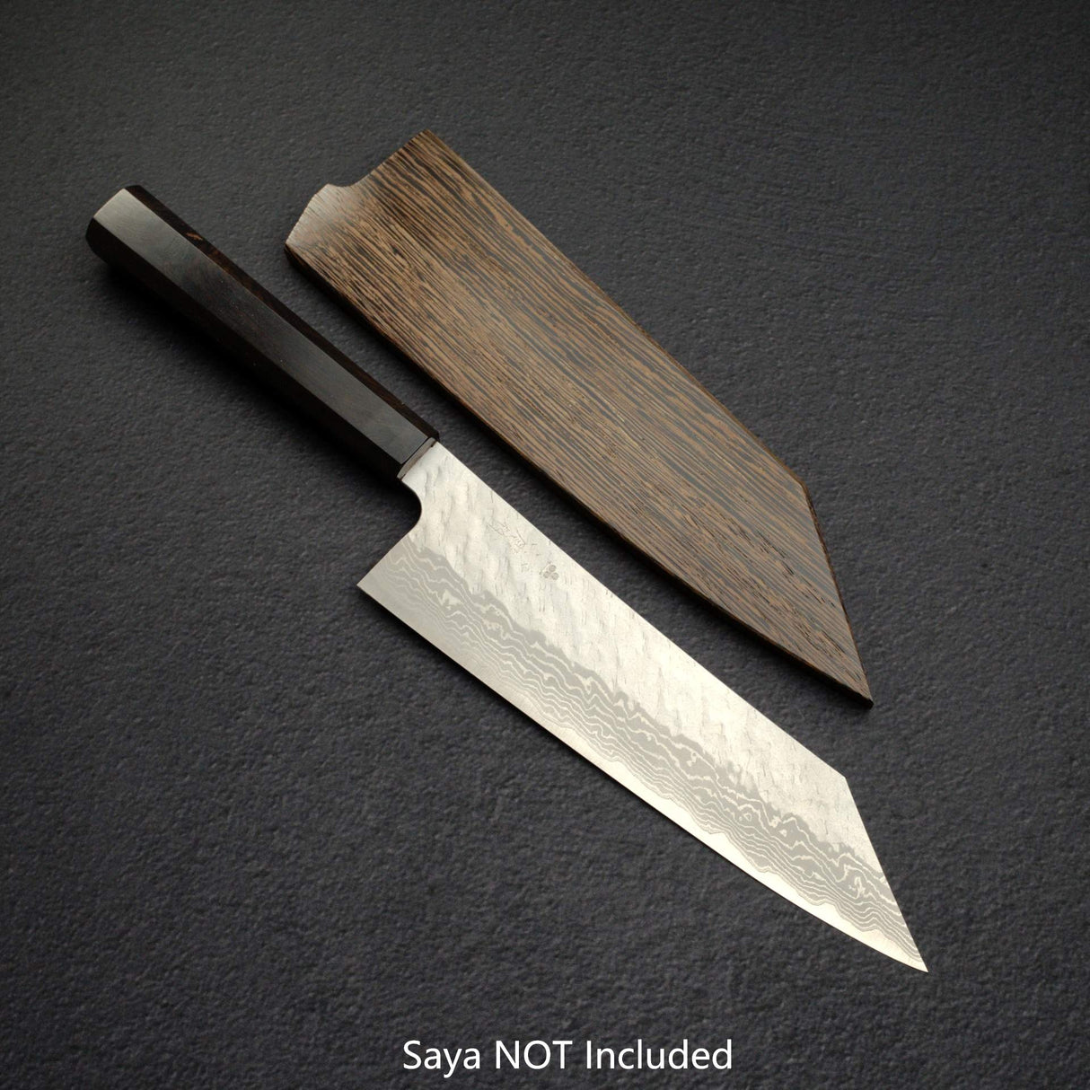 Nigara VG10 Damascus Tsuchime K-tip Gyuto 210mm Black Chacate Handle