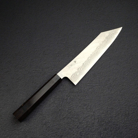 Nigara VG10 Damascus Tsuchime K-tip Gyuto 210mm Black Chacate Handle
