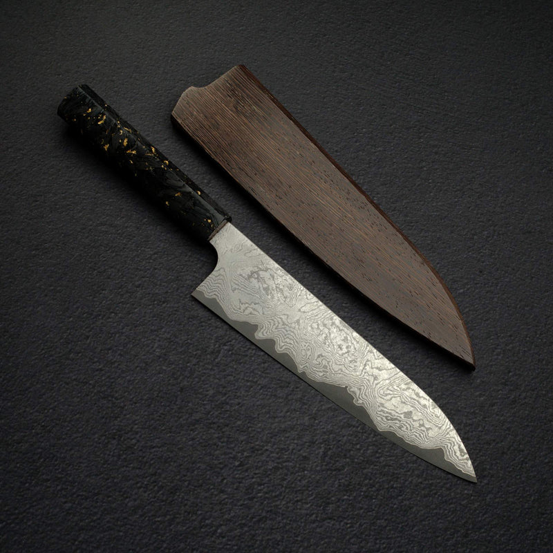 Hatsukokoro x Nigara VG XEOS Kurozome Damascus Gyuto 210mm w/ Saya