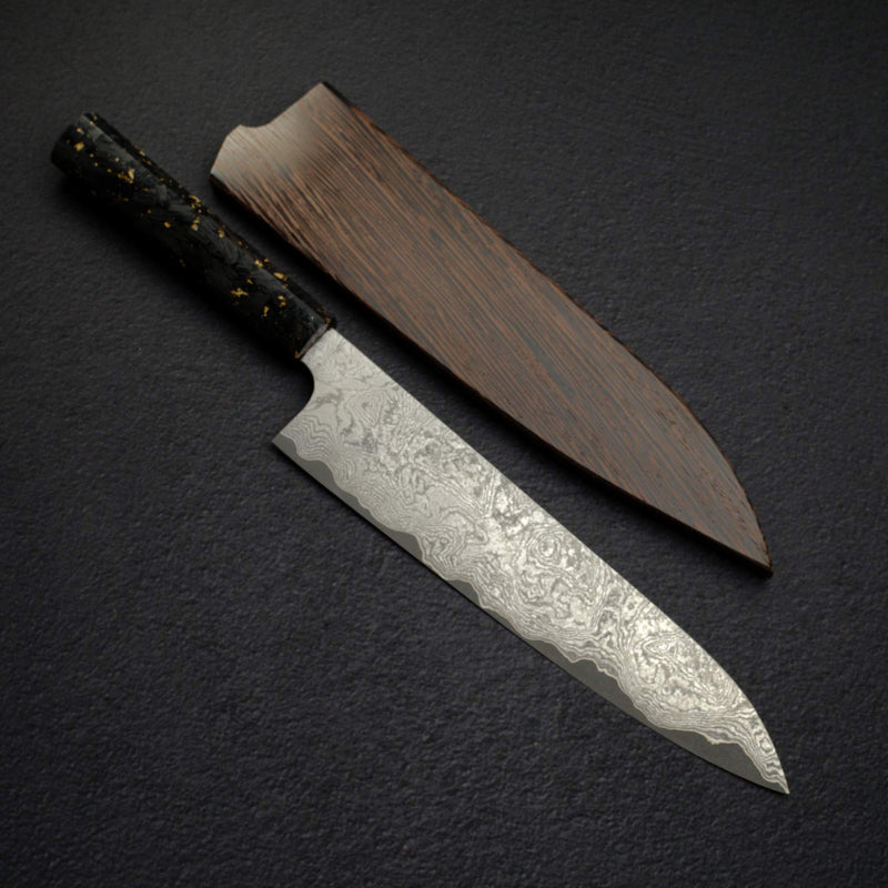 Hatsukokoro x Nigara VG XEOS Kurozome Damascus Gyuto 240mm  w/ Saya