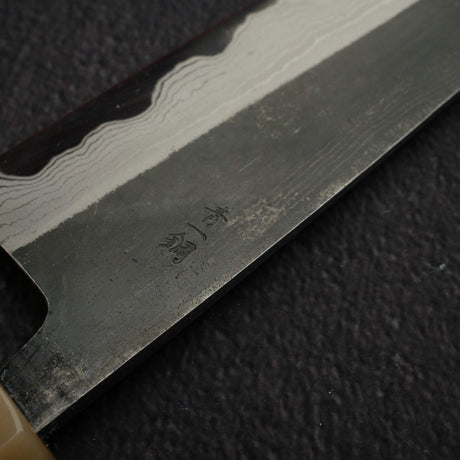 Naoto Blue 1 Damascus Kurouchi Santoku 180mm