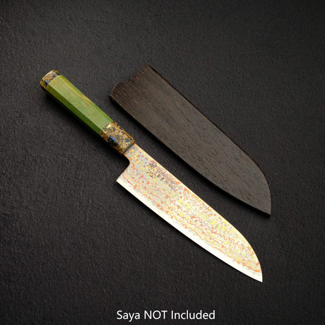 初心 孔雀 V-Toku-2 三德刀 180mm Rainbow 大馬士革 Finish