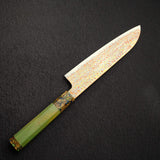 初心 孔雀 V-Toku-2 三德刀 180mm Rainbow 大馬士革 Finish