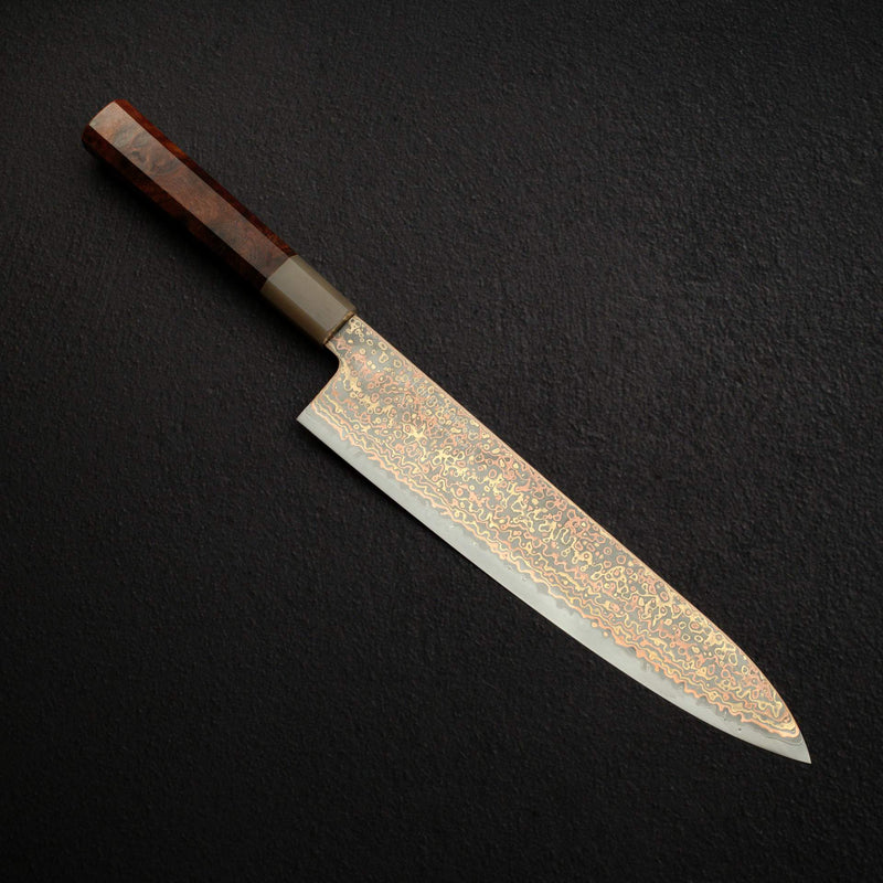 Hatsukokoro Hinotori V-Toku 2 Gyuto 240mm Rainbow Damascus Finish