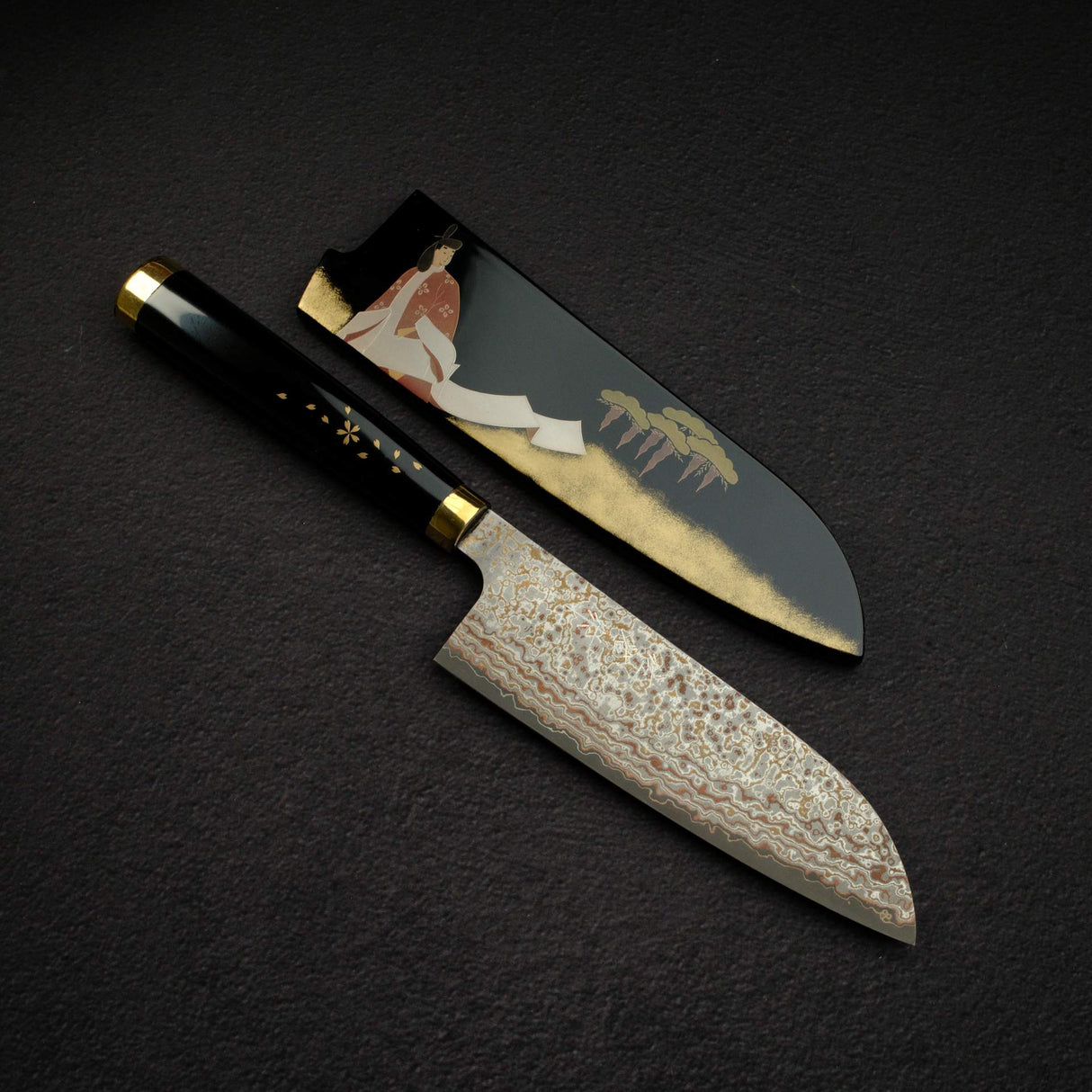 Takeshi Saji Maki-e Urushi VG10W Santoku 170mm