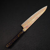 Hatsukokoro Kujaku V-Toku-2 Gyuto 210mm Rainbow Damascus Finish Urushi Handle