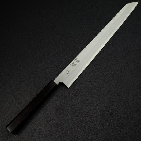 하츠코코로 x 묘진 시라사기 백2강 K팁 야나기바(사시미칼) 330mm