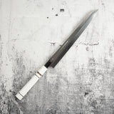 Exotic: Yoshikazu Ikeda Blue #1 Mizu-Honyaki K-tip Yanagiba 300mm / Moribashi Set