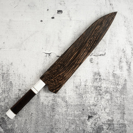 珍稀：老庫存 白木賢一 富士山刃紋 本燒 牛刀 270mm／盛箸套裝