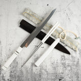 Exotic: Yoshikazu Ikeda Blue #1 Mizu-Honyaki Yanagiba 300mm / Moribashi Set #2