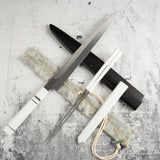 Exotic: Yoshikazu Ikeda Blue #1 Mizu-Honyaki Yanagiba 300mm / Moribashi Set #1