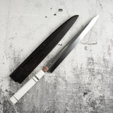 Exotic: Yoshikazu Ikeda Blue #1 Mizu-Honyaki Yanagiba 300mm / Moribashi Set #1