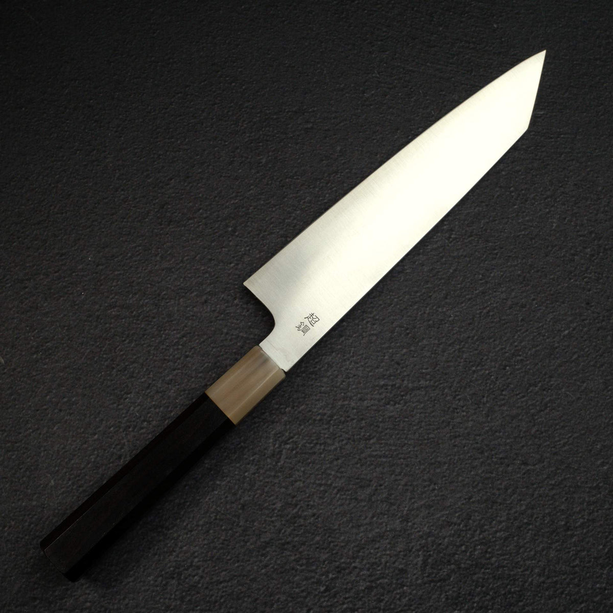 Sukenari ZDP-189 Hairline K-tip Gyuto 210mm, Ebony Handle with Blonde/Marble Ferrule