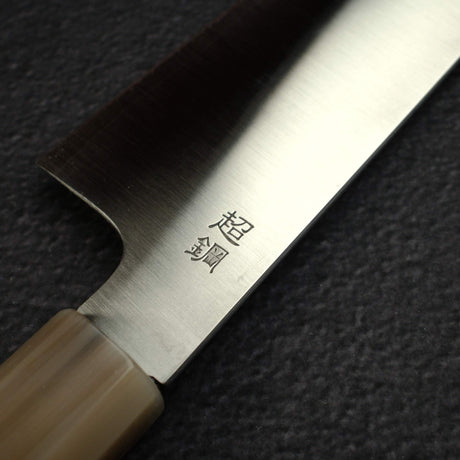 Sukenari ZDP-189 Hairline K-tip Gyuto 210mm, Ebony Handle with Blonde/Marble Ferrule