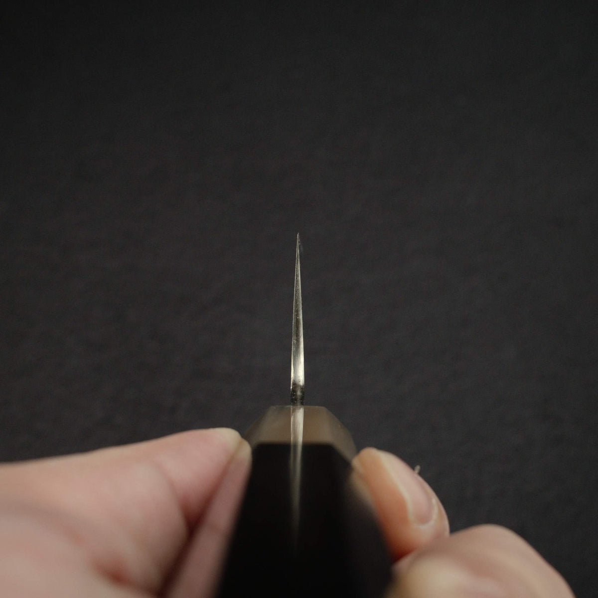 Sukenari ZDP-189 Hairline K-tip Gyuto 210mm, Ebony Handle with Blonde/Marble Ferrule