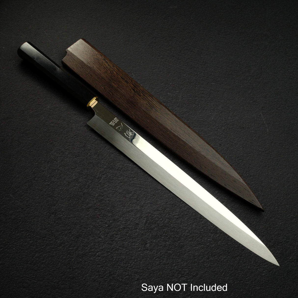 Sukenari HAP40 Mirror Polished Yanagiba 330 mm, Ebony Brass Handle (Hatsukokoro Engraved))