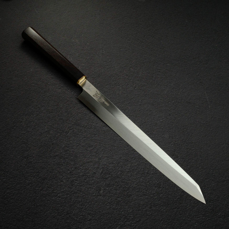Sukenari White 2 K-tip Yanagiba 270mm, Ebony Brass Handle