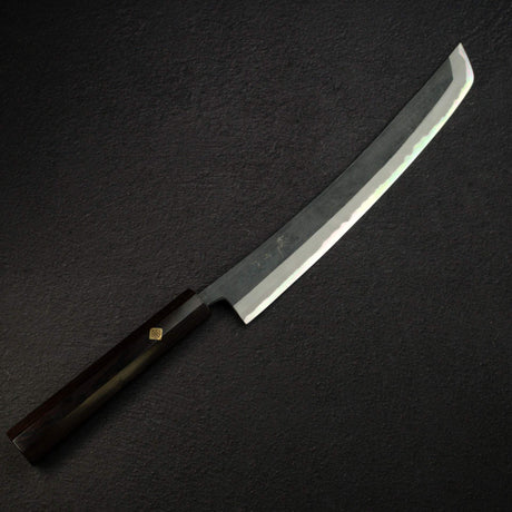 Tsunehisa Blue 2 "Samurai" Sakimaru Sujihiki 300mm, Ebony with Mosaic Pin Handle