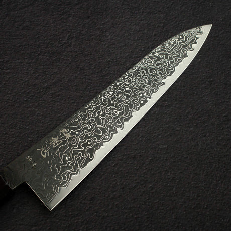 Hatsukokoro Ryuhyo SG2 Black Damascus Gyuto 210mm Ebony
