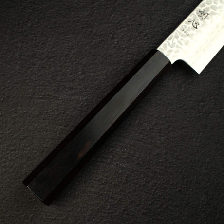 Hatsukokoro Hayabusa VG10 Damascus Tsuchime Sujihiki 270mm Ebony Handle