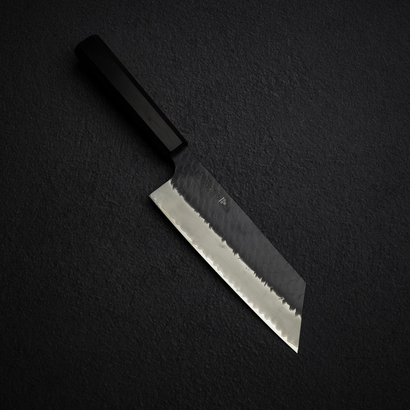 Nigara SG2 K-tip Nakiri 170mm with Kurouchi Tsuchime Finish Ebony